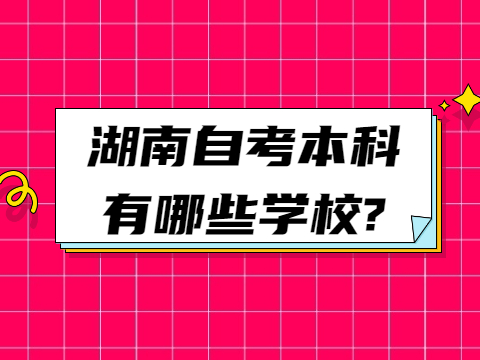 湖南自考本科有哪些学校?